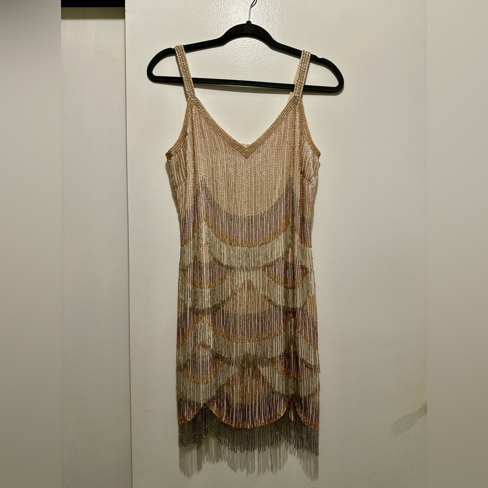 Miss. Selfridge fringe embellished dresss